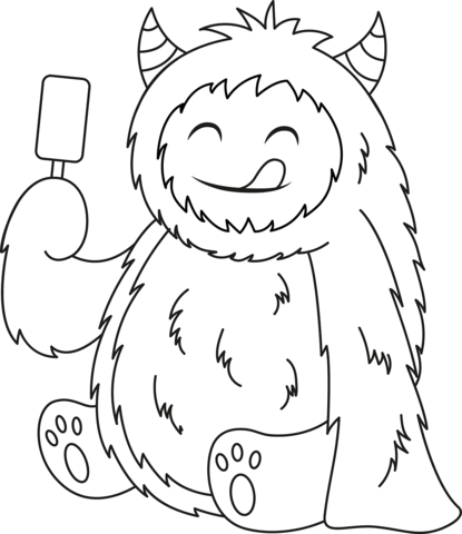 Cute Yeti Coloring Page